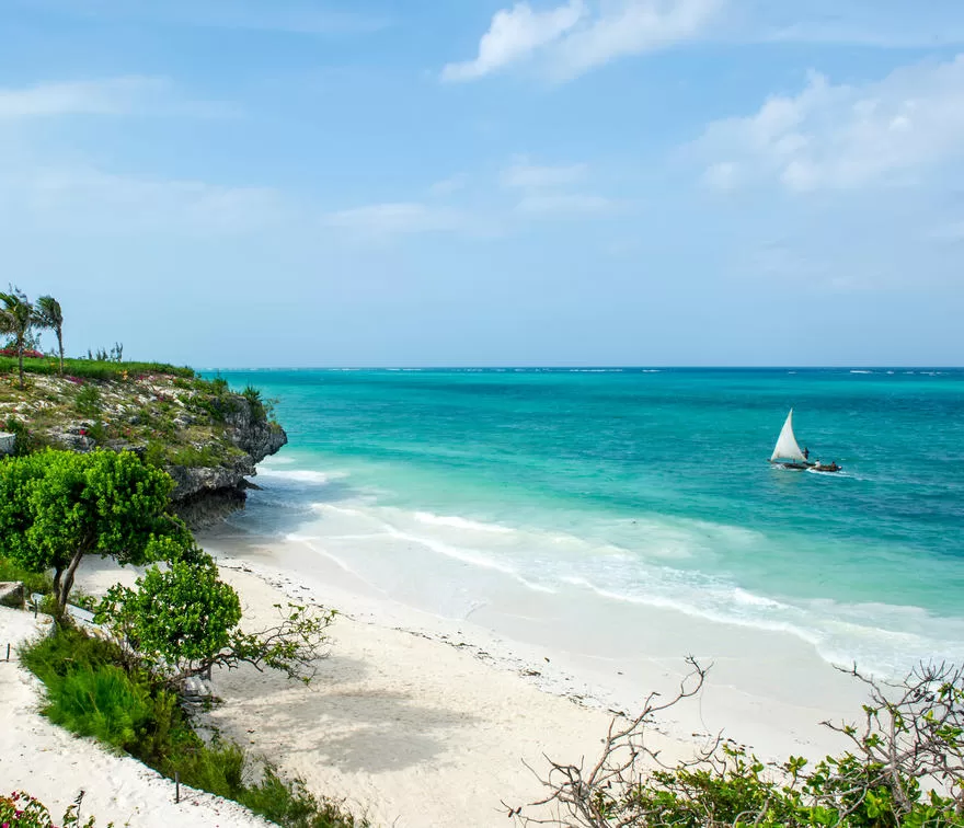 Zawadi-Hotel-Zanzibar-private-beach-dhow-in-view