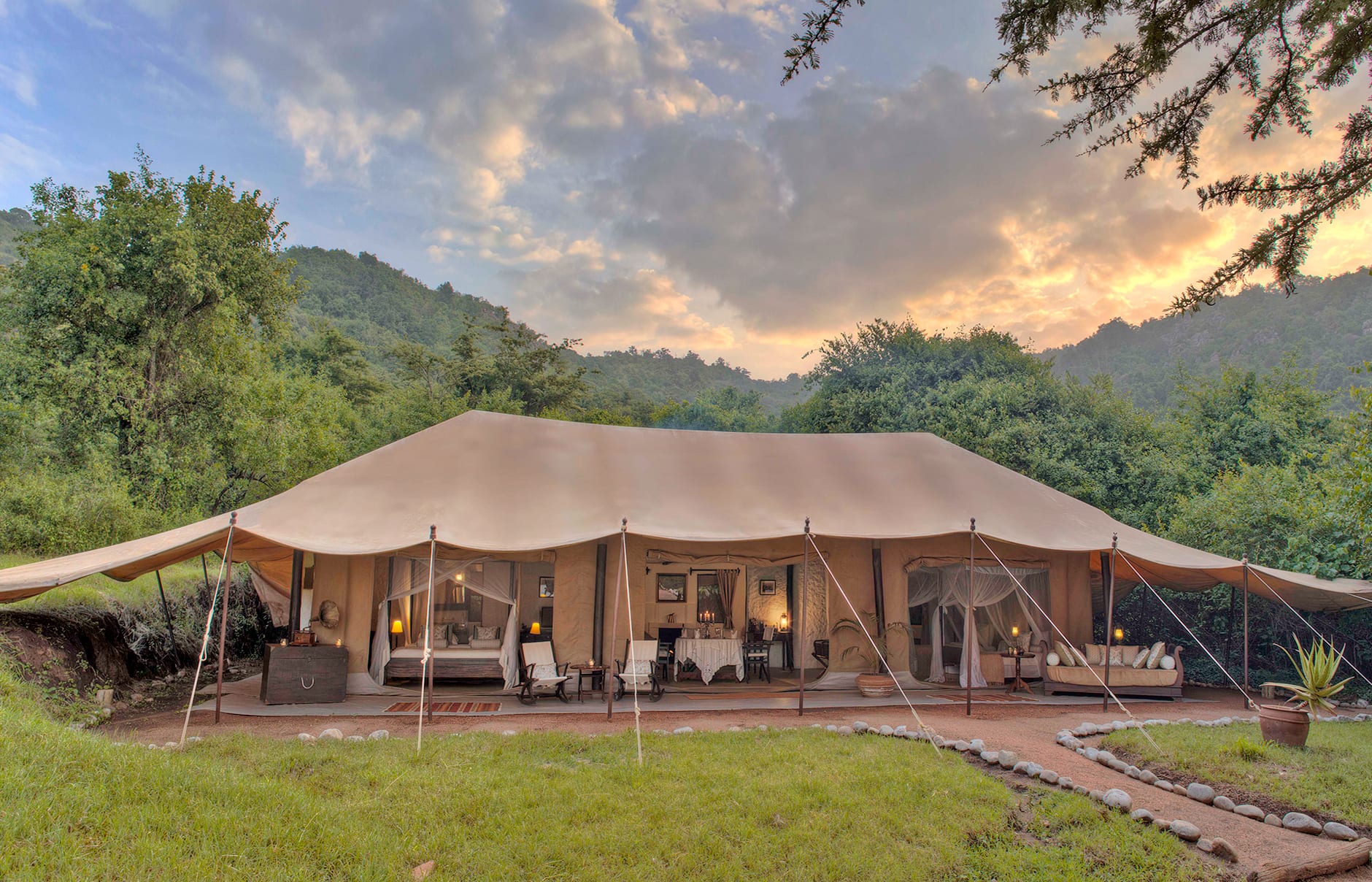 Cottars 1920's Camp Honeymoon Tent Outside